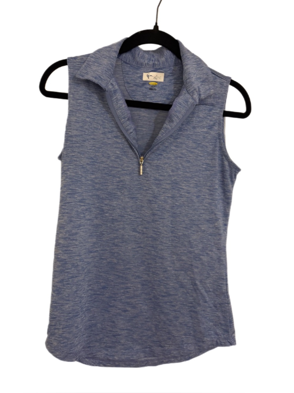 Greg Norman Play Dry Sleeveless Zip Polo Golf Top Blue Size S
